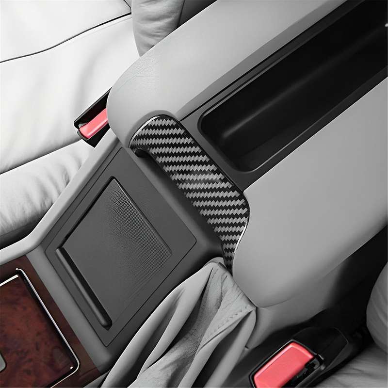 for 5 Series E39 1998-2003 Soft Carbon Fiber Center Console Armrest Box Handle Cover Trim Interior A