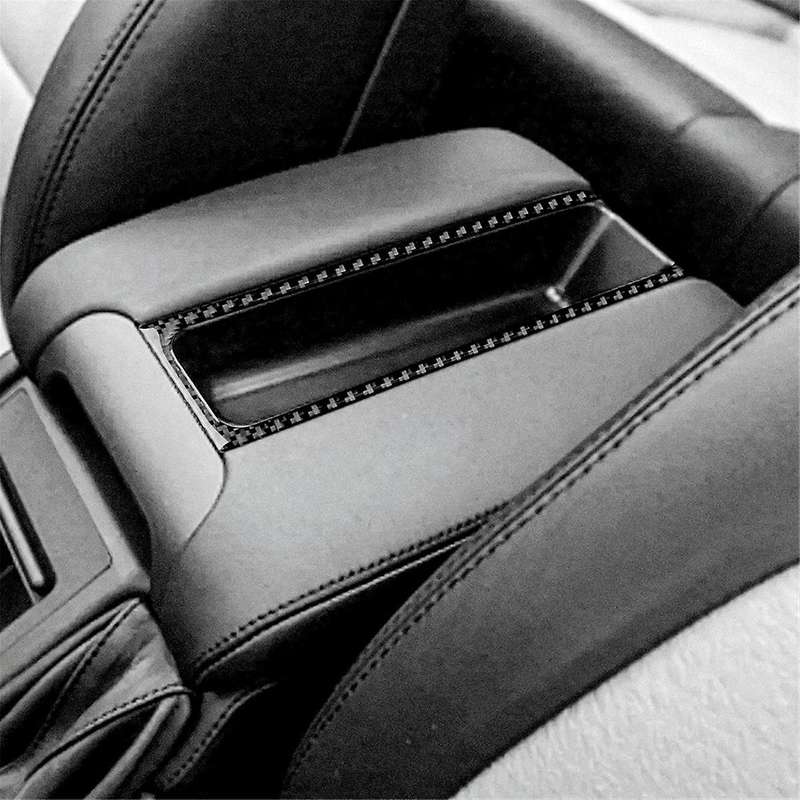 for 5 Series E39 1998-2003 Soft Carbon Fiber Center Console Armrest Box Frame Cover Trim Interior Ac