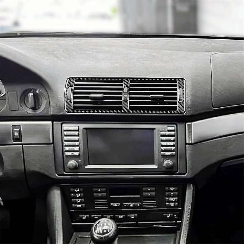 for 5 Series E39 1998-2003 Soft Carbon Fiber Center Console Frame Cover Trim Interior Accessories