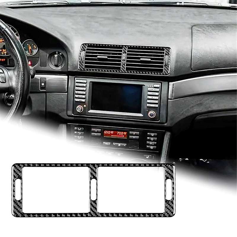 for 5 Series E39 1998-2003 Soft Carbon Fiber Center Console Frame Cover Trim Interior Accessories