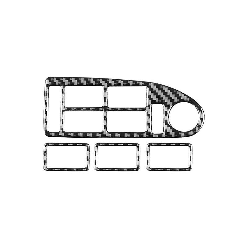 for 5 Series E39 1998-2003 Soft Carbon Fiber Door Window Lifter Switch Button Cover Trim Interior Ac
