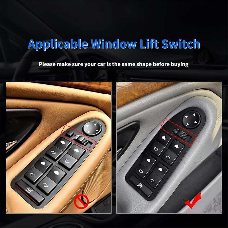 for 5 Series E39 1998-2003 Soft Carbon Fiber Door Window Lifter Switch Button Cover Trim Interior Ac