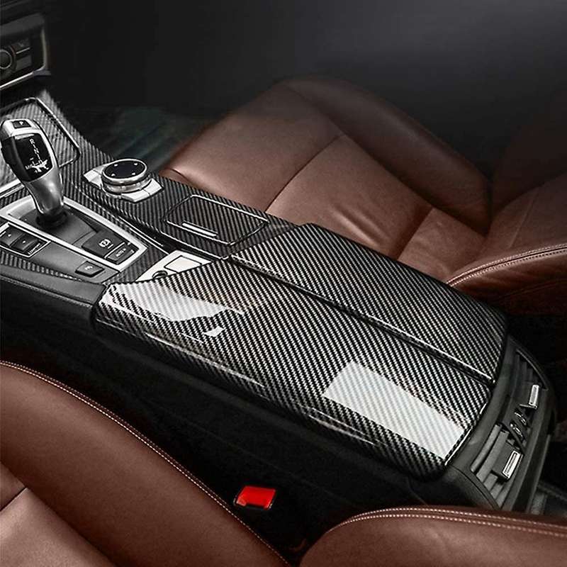 for 5 Series F10 F18 2011-2017 Carbon Fiber ABS Car Armrest Box Decoration Cover Trim Interior Stick