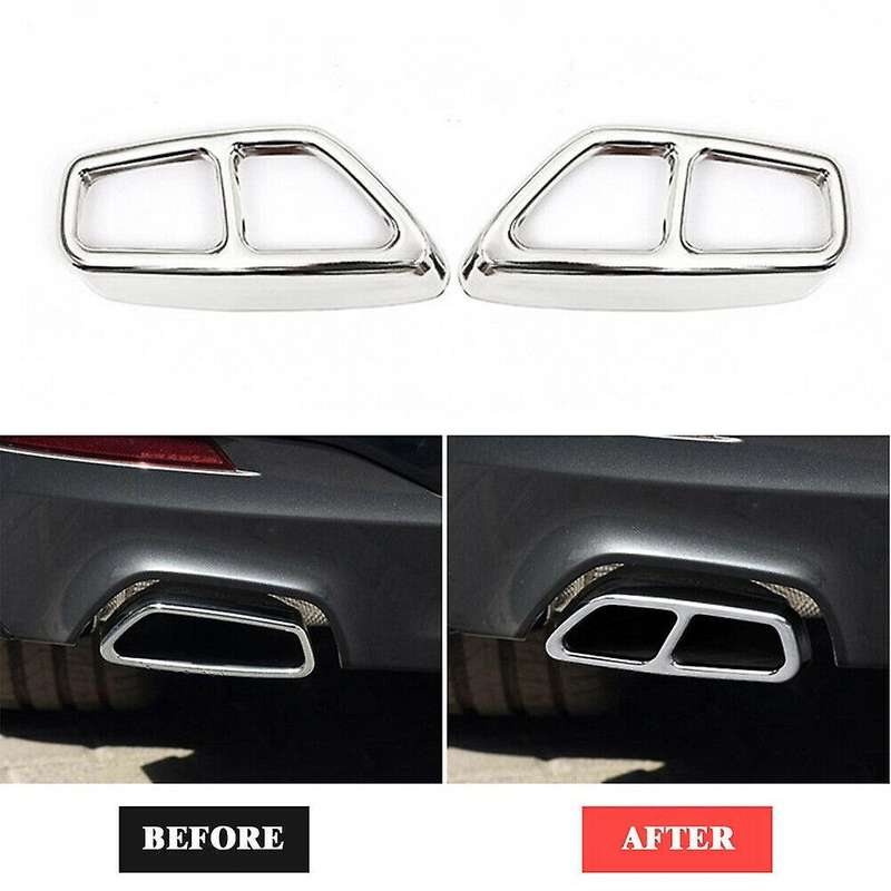 for 5 Series G30 2017-2019 Steel Exhaust Muffler Pipe Tip Tailpipe Cover Trim Silver
