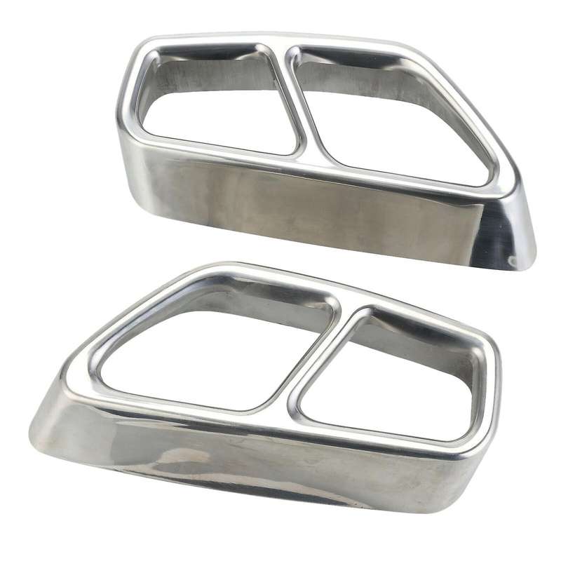 for 5 Series G30 2017-2019 Steel Exhaust Muffler Pipe Tip Tailpipe Cover Trim Silver