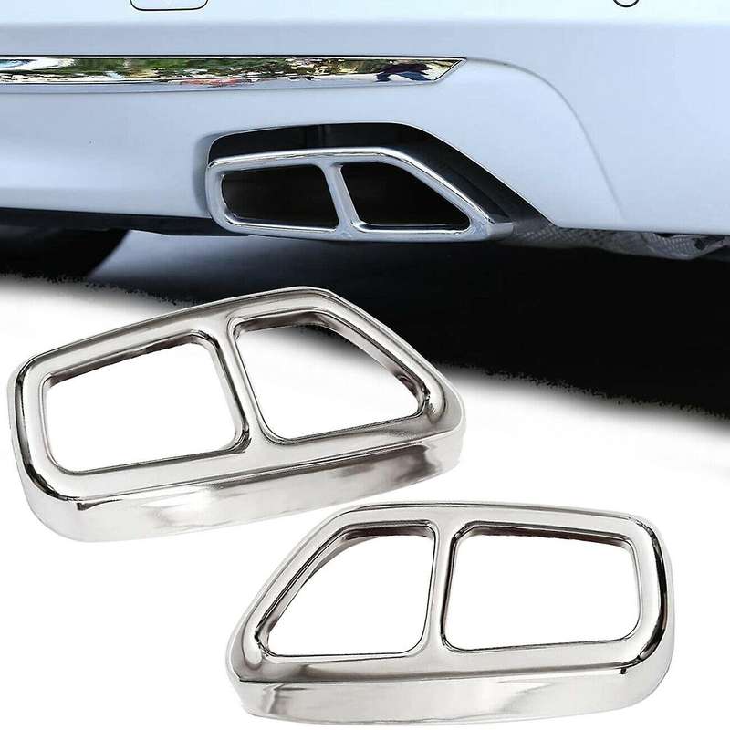 for 5 Series G30 2017-2019 Steel Exhaust Muffler Pipe Tip Tailpipe Cover Trim Silver