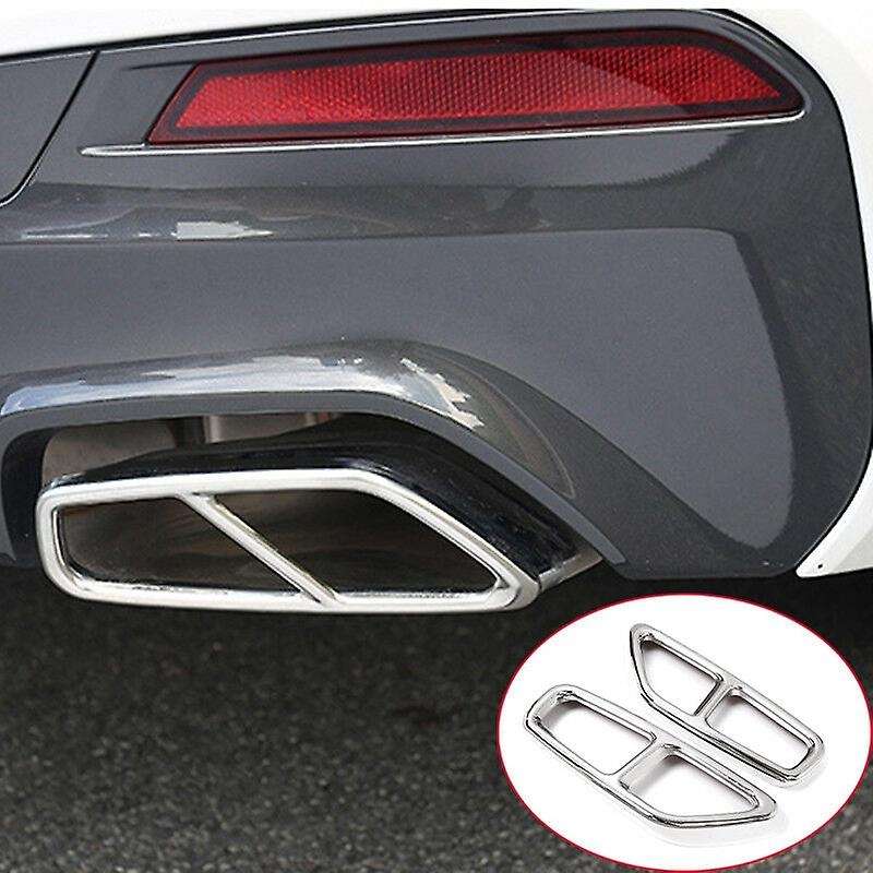 for 5 Series G30 2017-2019 Steel Exhaust Muffler Pipe Tip Tailpipe Cover Trim Silver