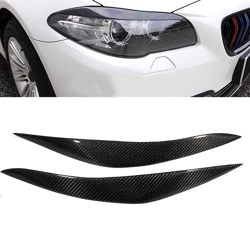 for 5 Series F10 F11 F18 2010-2017 Carbon Fiber Headlights Eyebrow Eyelid Trim Cover Sticker Refitti