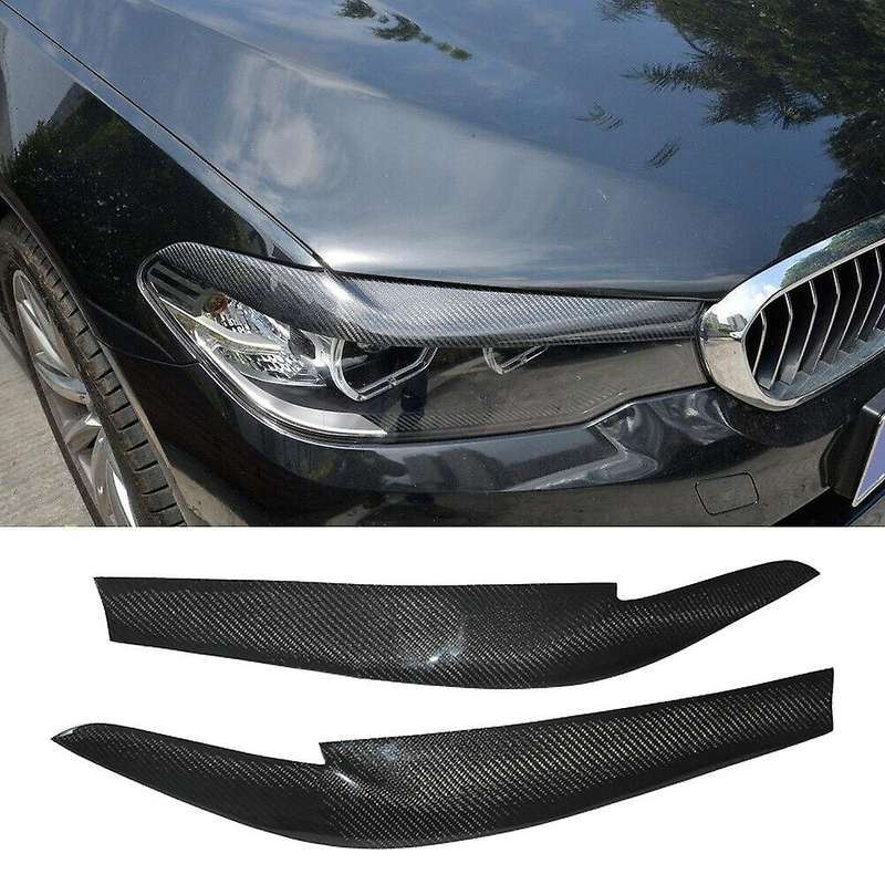 for 5 Series G30 G31 G38 F90 M5 2017 2018 Carbon Fiber Headlights Eyebrow Eyelid Trim Cover Sticker