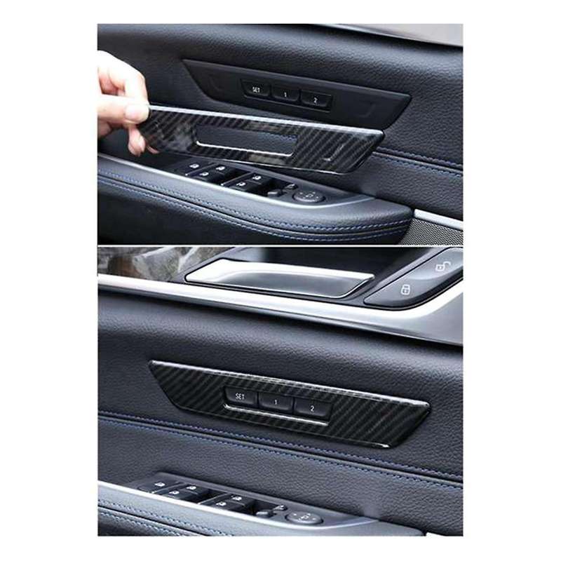 for 5 Series G30 2018-2022 Carbon Fiber Car Seat Memory Lock Button Cover Trim Frame Decor Sticker