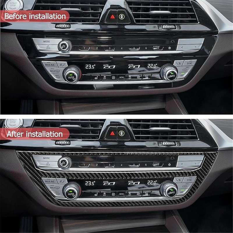 for 5 Series G30 G38 2018-2021 Carbon Fiber Car Central Control CD Button Panel Trim Cover Interior