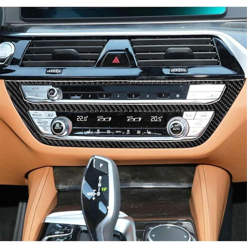 for 5 Series G30 G38 2018-2021 Carbon Fiber Car Central Control CD Button Panel Trim Cover Interior