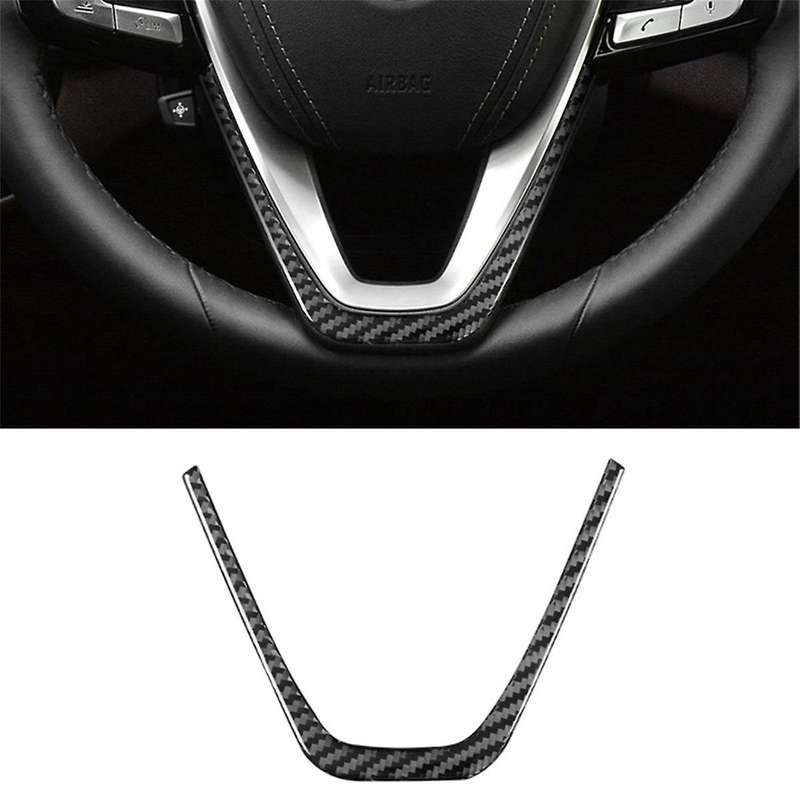 for 5 Series G30 G38 2018-2021 Carbon Fiber Car Steering Wheel Panel Frame Trim Cover Interior Acces