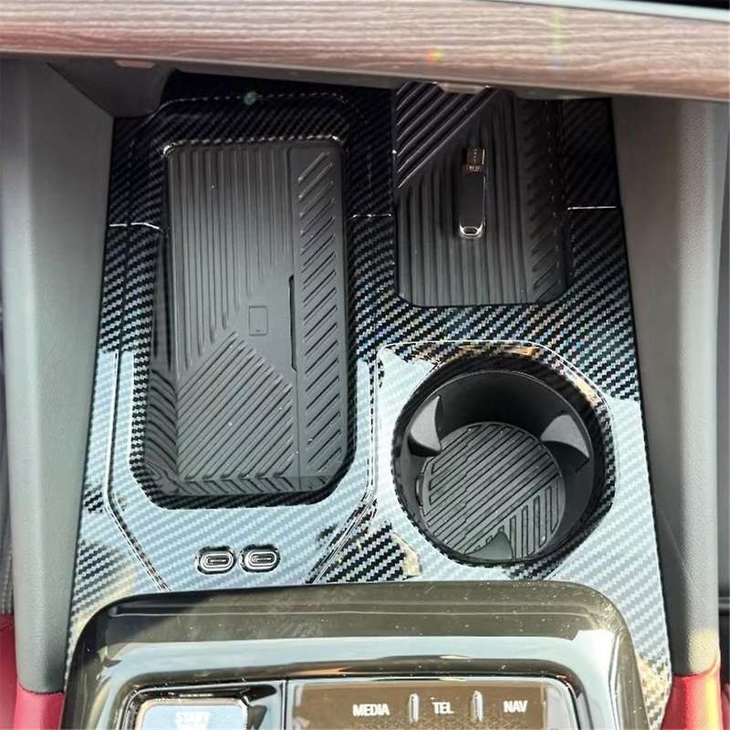 for 5 Series G60 2024 Center Console Cup Holder Cover Trim Decoration Interior Accessories ABS Carb
