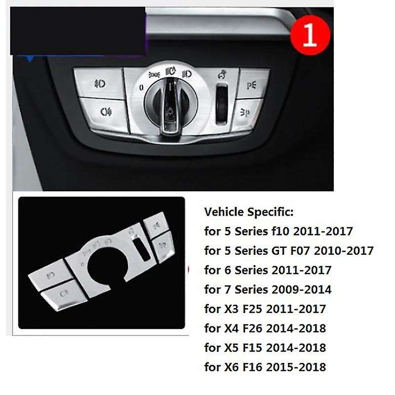 for 5 Series G38 G30 6GT F10 Car Headlight Switch Button Frame Cover Trim Sticker Accessories for 6