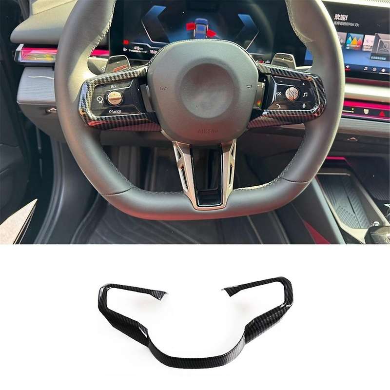 for 5 Series G60 2024 Car Steering Wheel Cover Trim Decoration Interior Accessories ABS Carbon Fiber