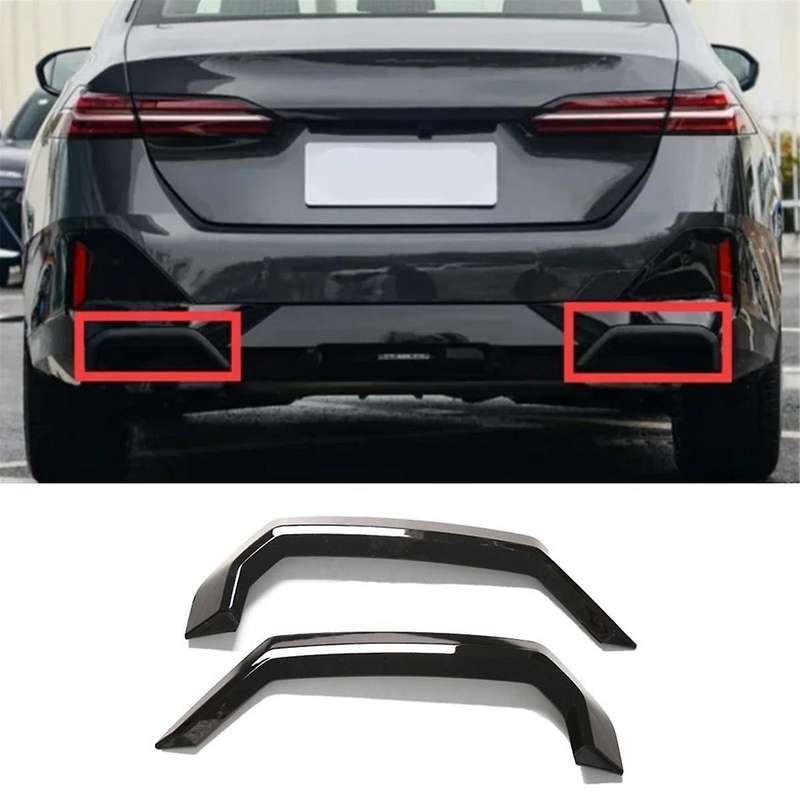 for 5 Series G60 2024 Rear Exhaust Muffler Pipe Cover Trim Tail Throat Decorative Frame, Bright Blac