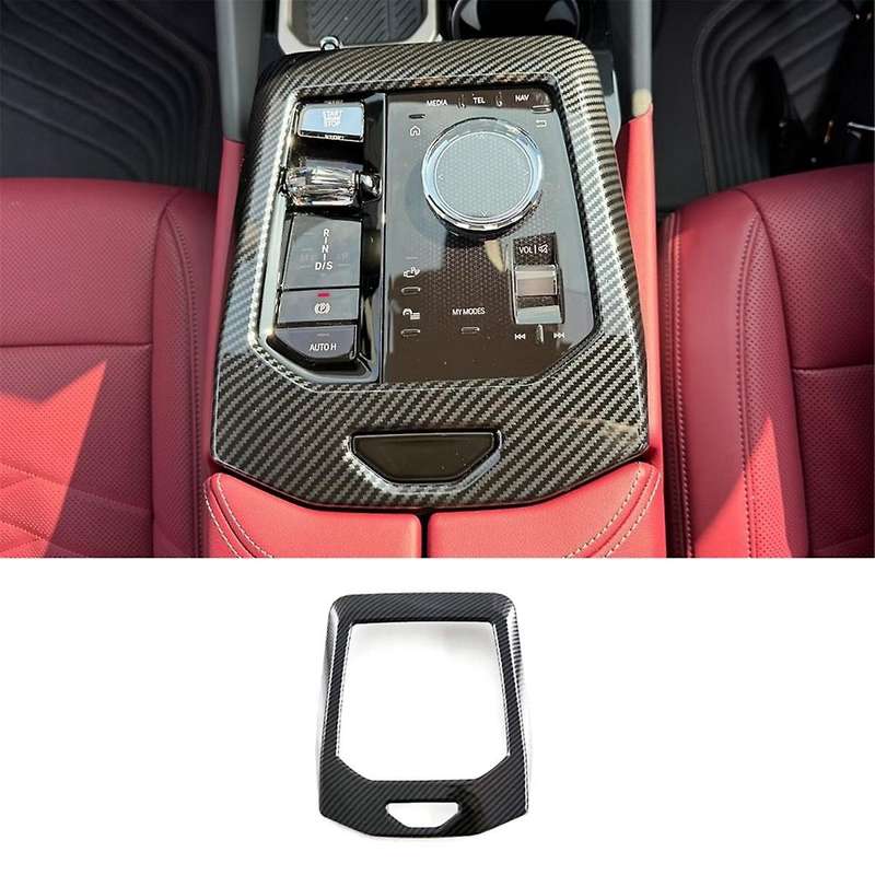 for 5 Series G60 2024 LHD Center Control Gear Shift Panel Cover Trim Accessories,ABS Carbon Fiber P