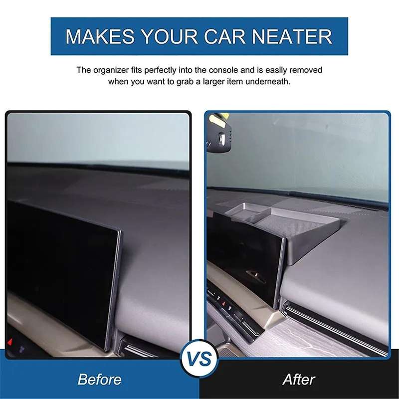 for 5 Series G60 2024 Center Console Dashboard Storage Box Screen Rear Hidden Organizer Tray Interio