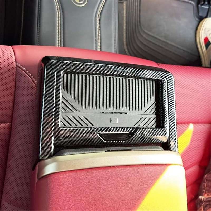 for 5 Series G60 2024 Rear Seat Cup Holder Cover Trim Decoration Interior Accessories ,ABS Carbon Fi