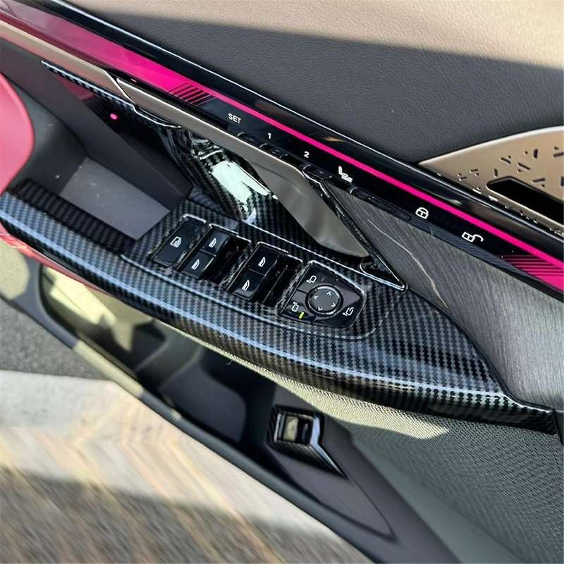 for 5 Series G60 2024 Window Lift Switch Cover Trim Decoration Interior Accessories ,ABS Carbon Fib