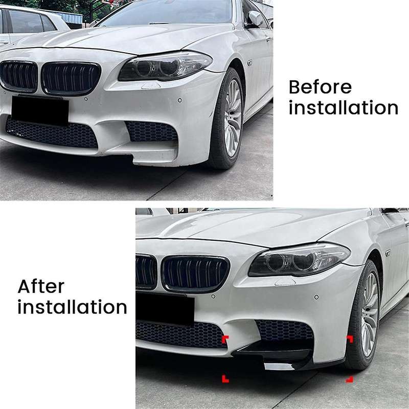for 5 Series M5 F10 2011-2017 Front Bumper Lip Angle Diffuser Splitter Spoiler Protector Gloss Black