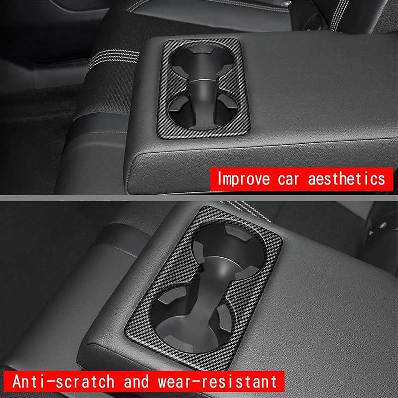 for -50 CX50 2023 US Version Car Carbon Fiber Rear Back Seat Water Cup Holder Panel Trim Frame