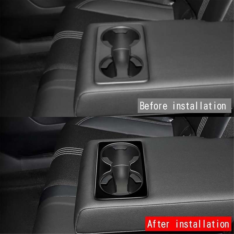for -50 CX50 2023 US Version Car Gloss Black Rear Back Seat Water Cup Holder Panel Trim Frame