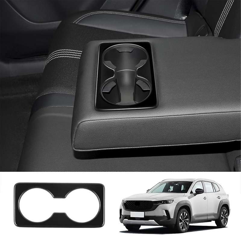 for -50 CX50 2023 US Version Car Gloss Black Rear Back Seat Water Cup Holder Panel Trim Frame