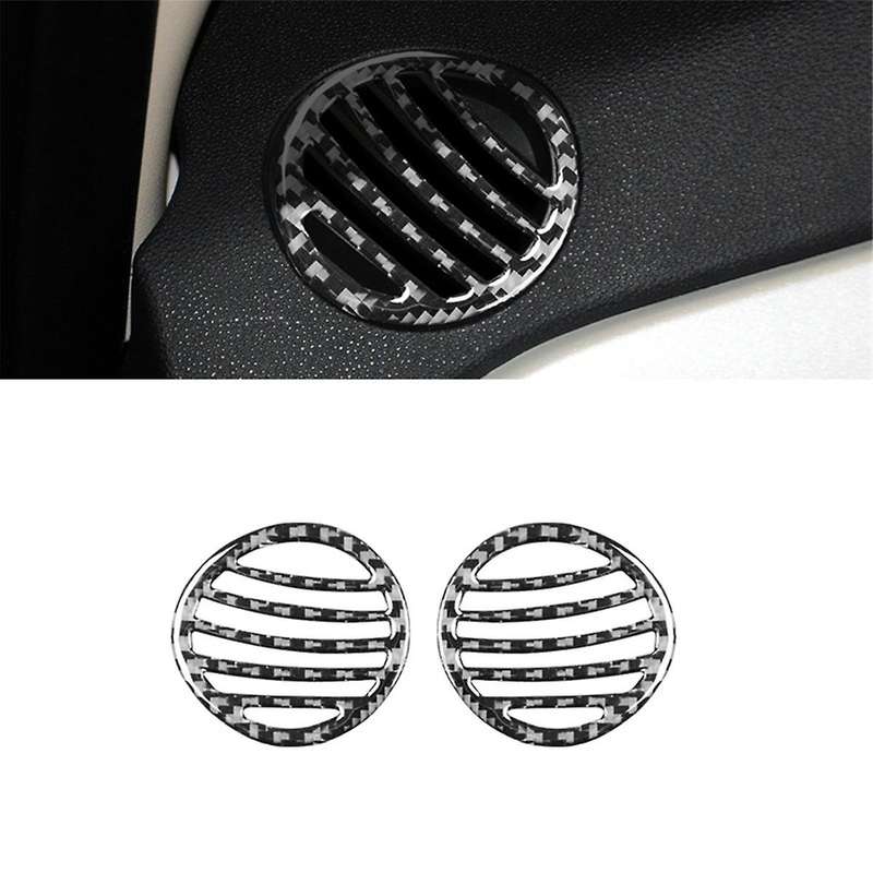 for 500 2012-2015 Soft Carbon Fiber Car Dashboard Air Outlet Vent Cover Trim Sticker Interior Acces