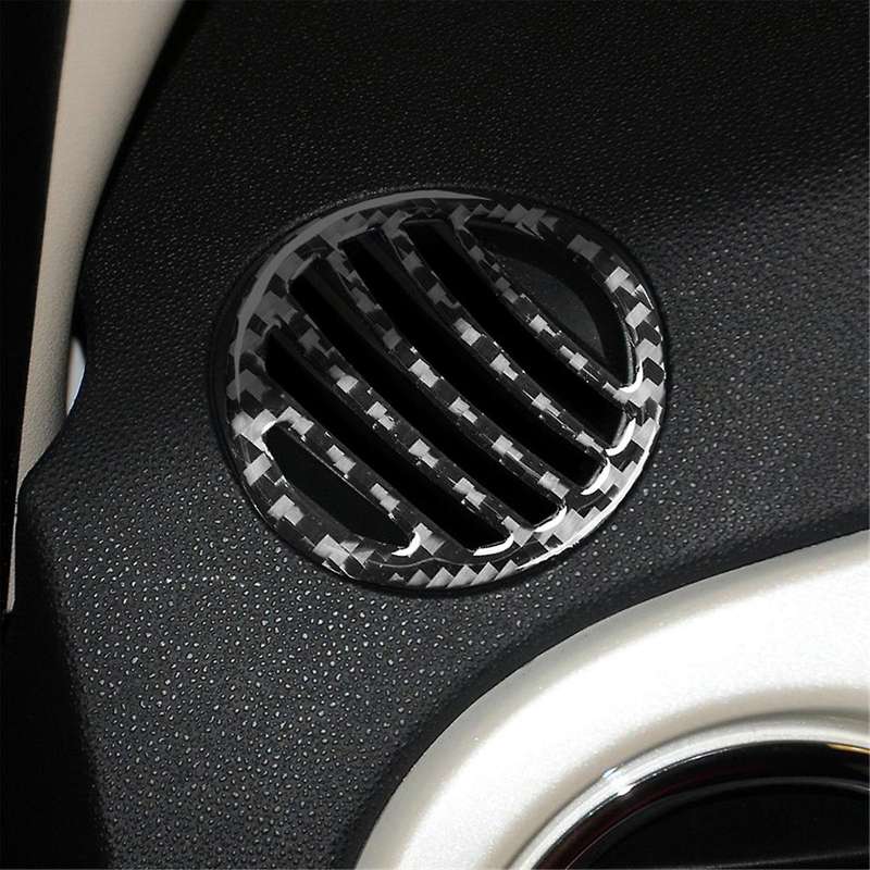 for 500 2012-2015 Soft Carbon Fiber Car Dashboard Air Outlet Vent Cover Trim Sticker Interior Acces