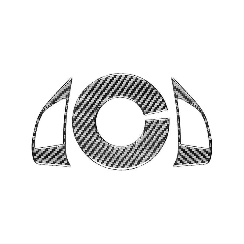 for 500 2012-2015 Soft Carbon Fiber Car Steering Wheel Cover Frame Trim Sticker Interior Accessorie