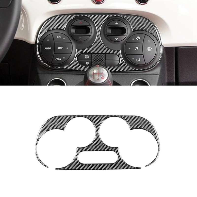 for 500 2012-2015 Soft Carbon Fiber Car Central Control Air Outlet Cover Trim Sticker Interior Acce