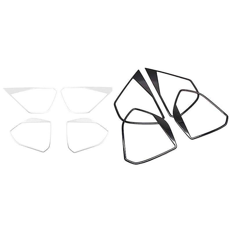 for 5008 Accessories Stainless Steel Car Door Speaker Decorative Ring Cover Interior Chrome(Silver)
