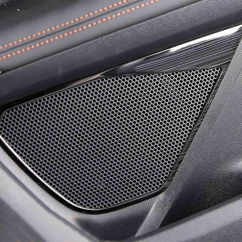 for 5008 Accessories Stainless Steel Car Door Speaker Decorative Ring Cover Interior Chrome(Silver)