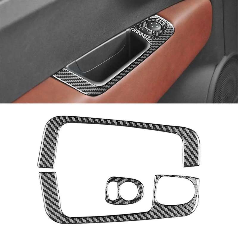for 500 2012-2015 Soft Carbon Fiber Car Window Lifting Switch Cover Trim Sticker Interior Accessorie