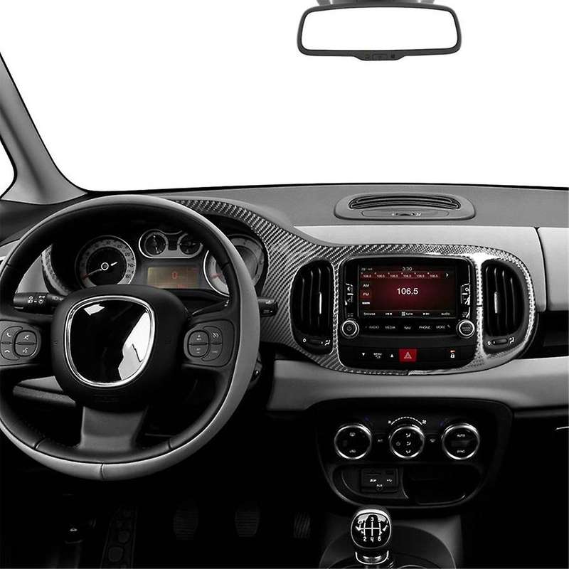 for 500L 2014-2017 Soft Carbon Fiber Car Central Control Instrument Panel Dashboard Cover Trim Stick