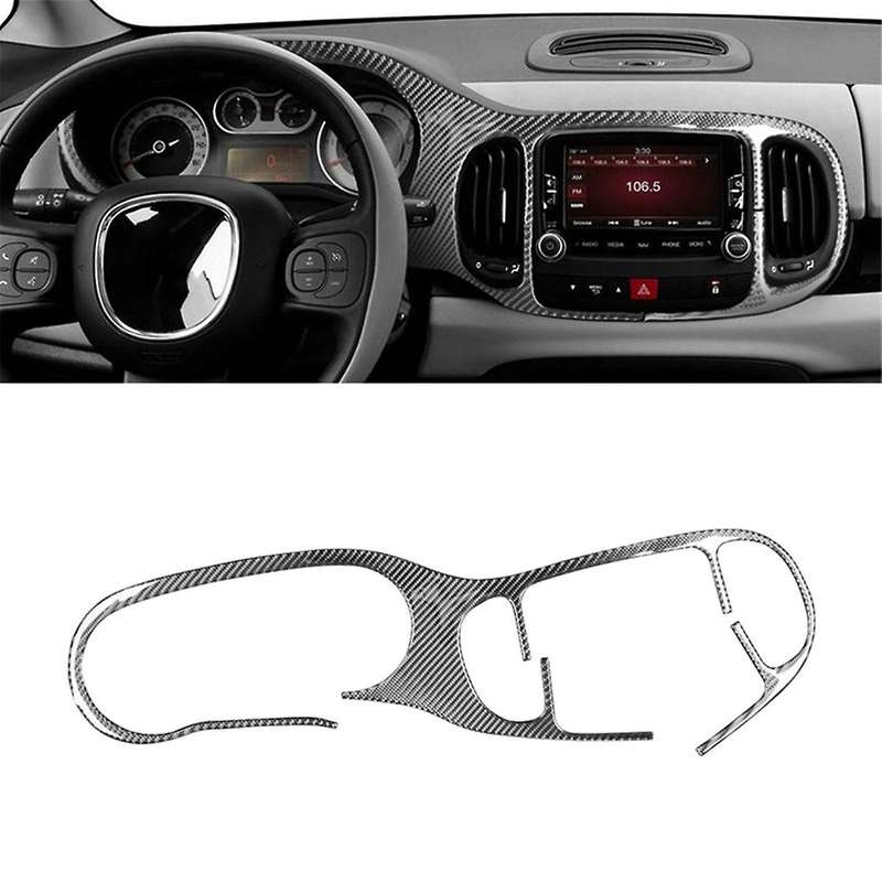 for 500L 2014-2017 Soft Carbon Fiber Car Central Control Instrument Panel Dashboard Cover Trim Stick