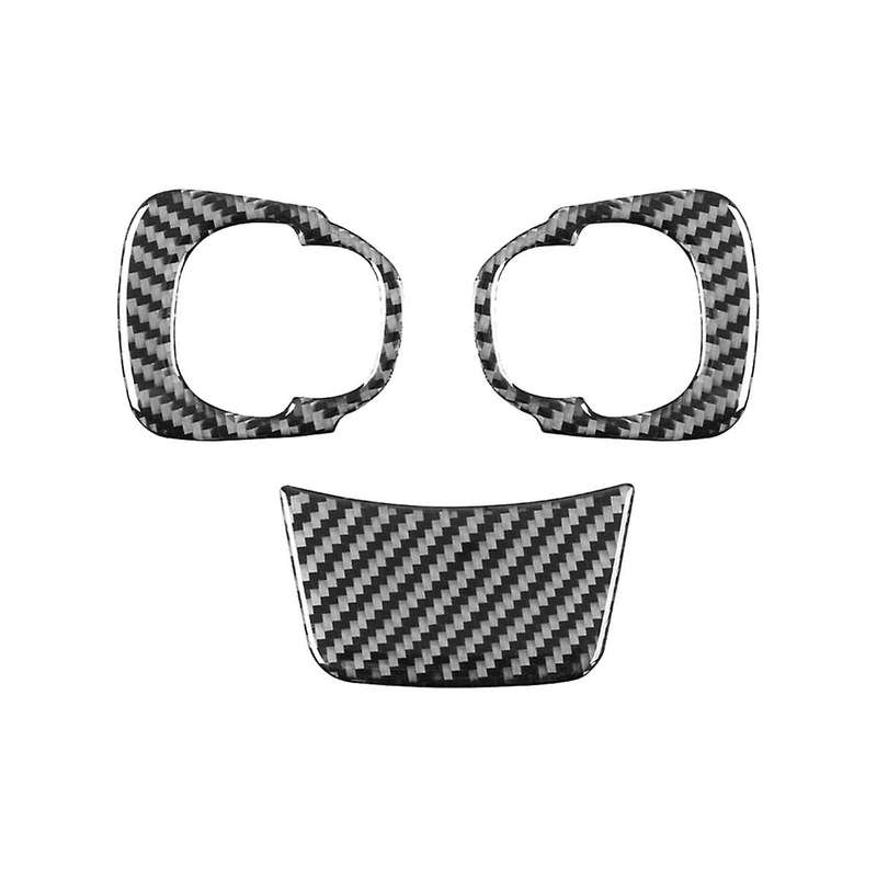 for 500L 2014-2017 Soft Carbon Fiber Car Steering Wheel Cover Trim Sticker Interior Accessories