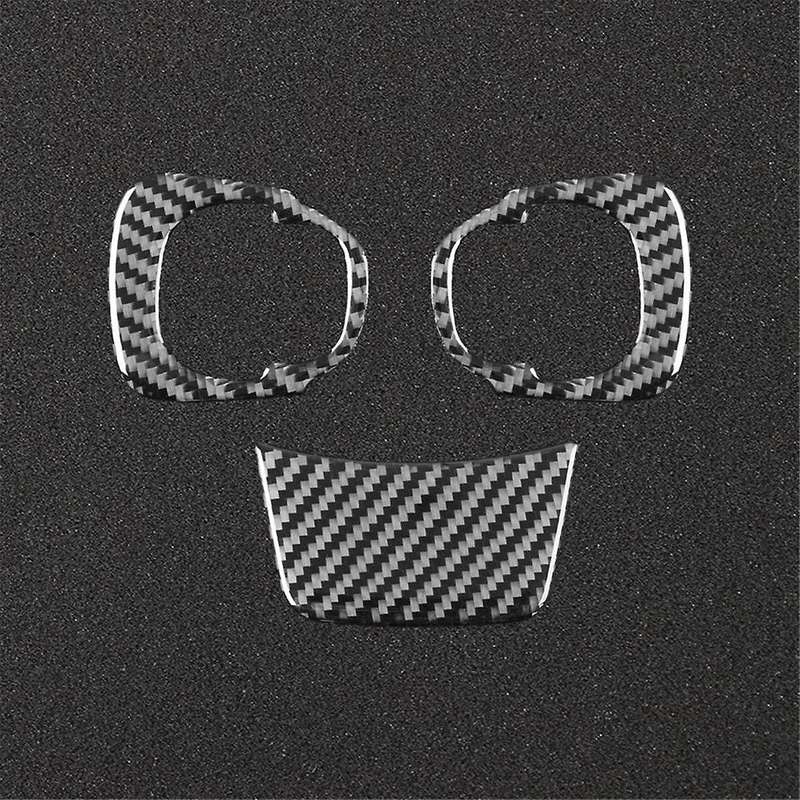 for 500L 2014-2017 Soft Carbon Fiber Car Steering Wheel Cover Trim Sticker Interior Accessories