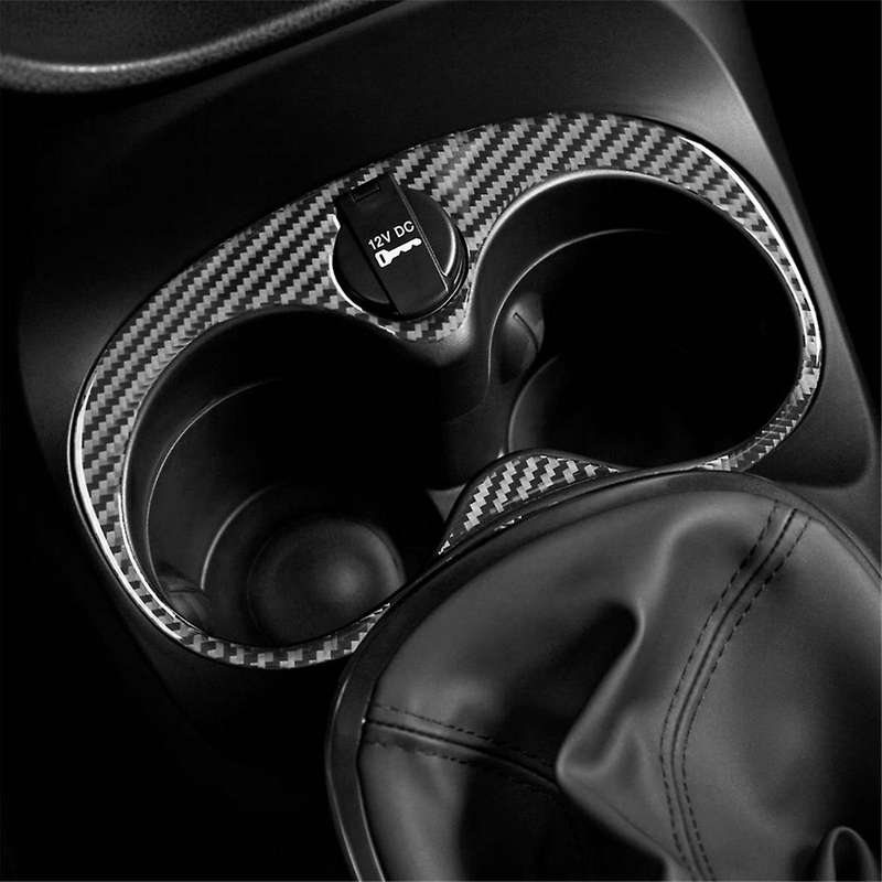for 500L 2014-2017 Soft Carbon Fiber Car Central Control Cup Holder Cover Trim Sticker Interior Acce