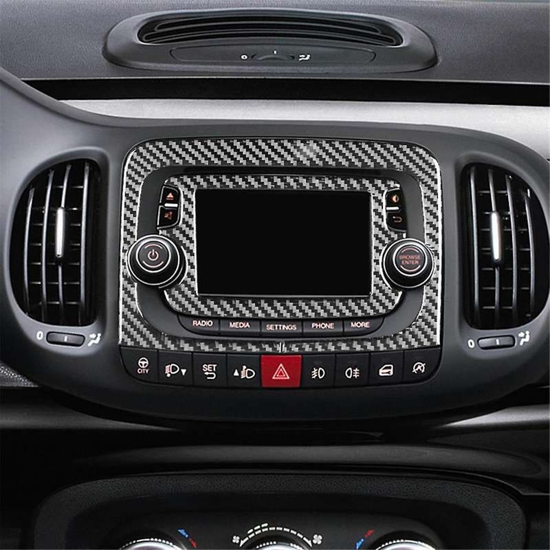 for 500l 2014-2017 Soft Carbon Fiber Car Central Control Navigation Frame Cover Trim Sticker Interi
