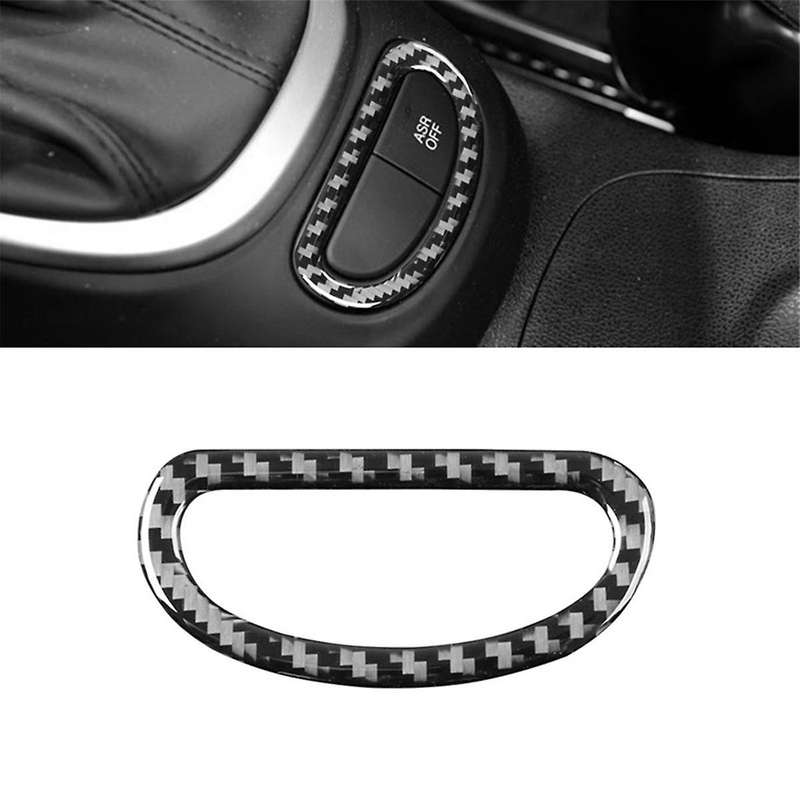for 500L 2014-2017 Soft Carbon Fiber Car Central Console Switch Button Panel Cover Trim Interior Acc
