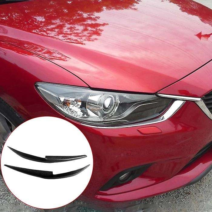 for 6 Atenza 2014-2016 Carbon Fiber Car Sticker Front Headlights Eyebrow Eyelid Trim Cover Accessori