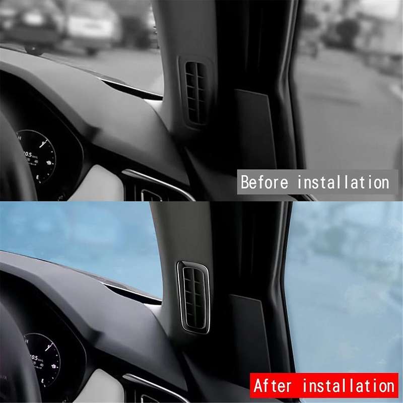 for -60 2022 2023 RHD Gloss Black Car a Pillar Air Conditioning Outlet Decorative Frame Sticker Acce