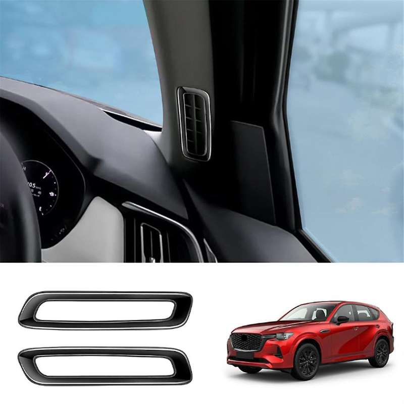 for -60 2022 2023 RHD Gloss Black Car a Pillar Air Conditioning Outlet Decorative Frame Sticker Acce