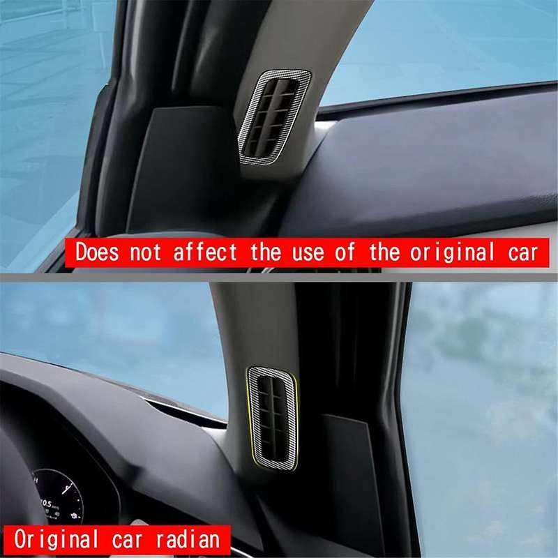 for -60 2022 2023 RHD Carbon Fiber Car a Pillar Air Conditioning Outlet Decorative Frame Sticker Acc