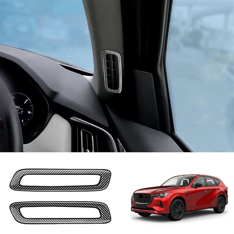 for -60 2022 2023 RHD Carbon Fiber Car a Pillar Air Conditioning Outlet Decorative Frame Sticker Acc