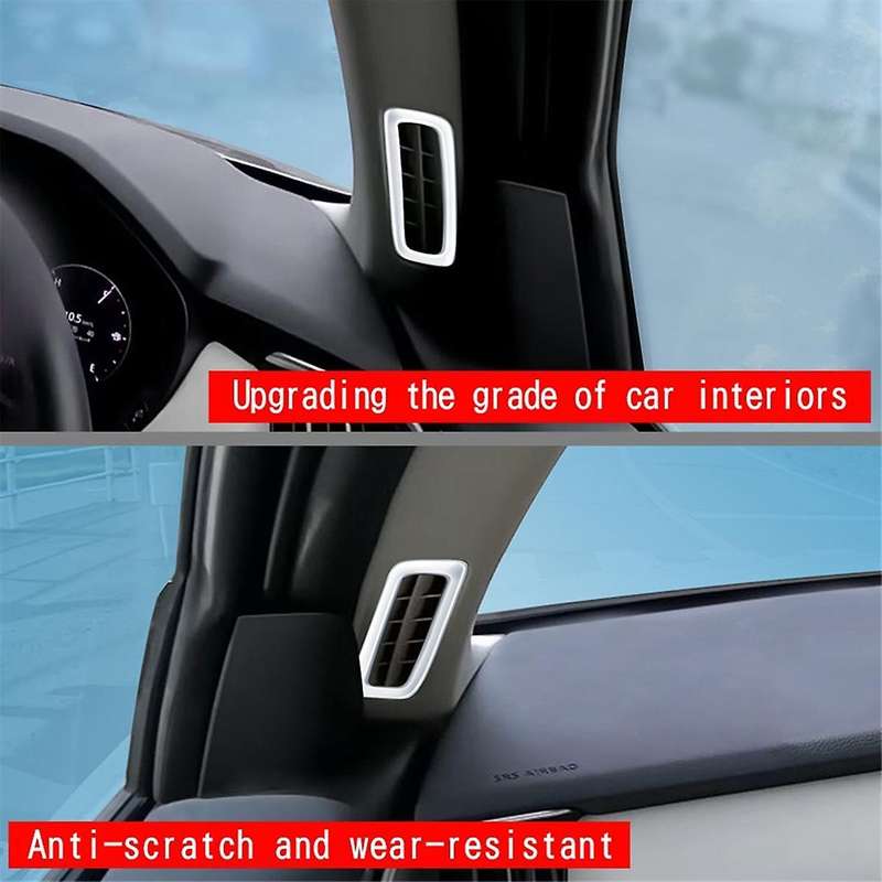 for -60 2022 2023 RHD Silver Car a Pillar Air Conditioning Outlet Decorative Frame Sticker Accessori