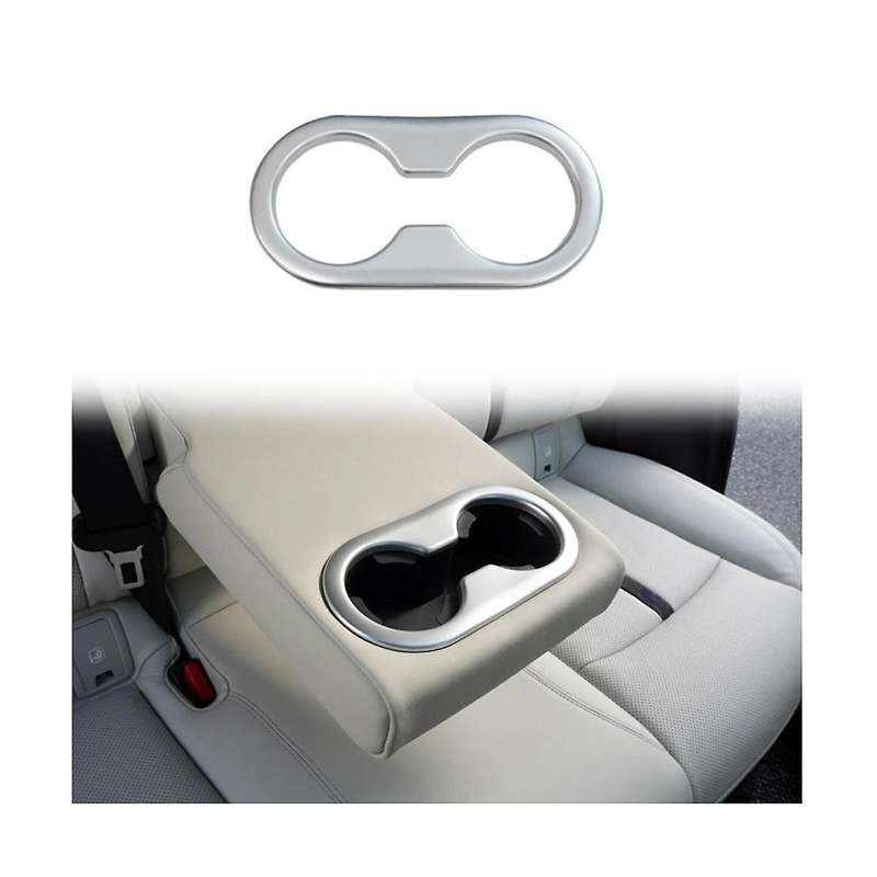 for -60 Cx60 2023 Rear Center Console Row Water Cup Holder Frame Cover Trim Car Accessories,silver